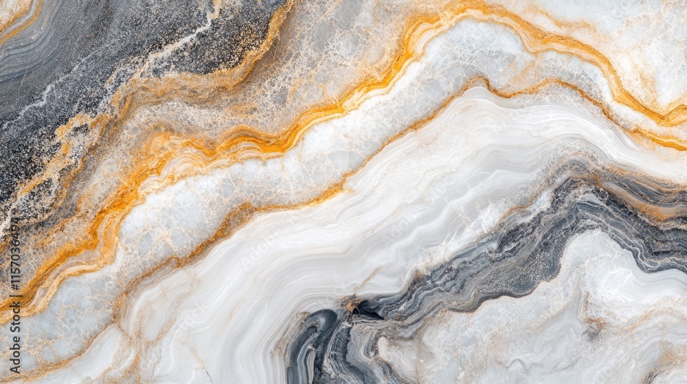 Poster elegant white marble texture with abstract golden and gray veining for luxurious design backgrounds 