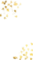 Gold foil frame and shimmering splatter accentuate a brush stroke background for your holiday celebration. Luxury premium design template.Frame with details on transparent background for decor.