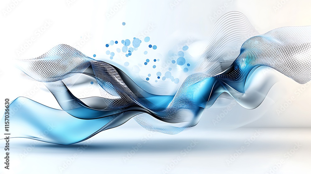 Poster dynamic abstract waves digital art fluid design minimalist environment aesthetic viewpoint modern co