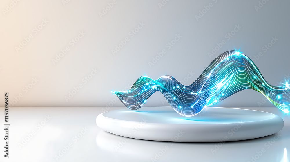 Poster dynamic wave motion display digital studio 3d design modern environment aesthetic viewpoint visual c
