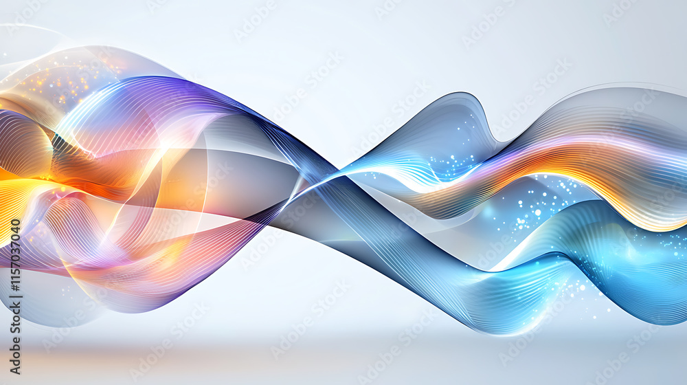 Poster dynamic color waves abstract art digital creation modern environment artistic viewpoint visual harmo