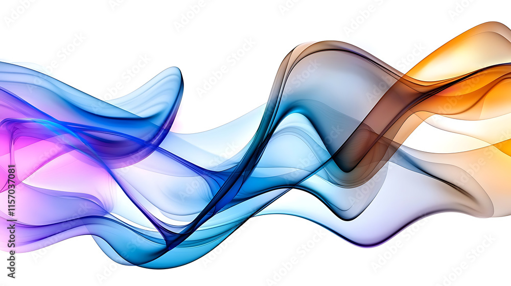 Poster flowing abstract waves digital art colorful design contemporary style dynamic composition visual har