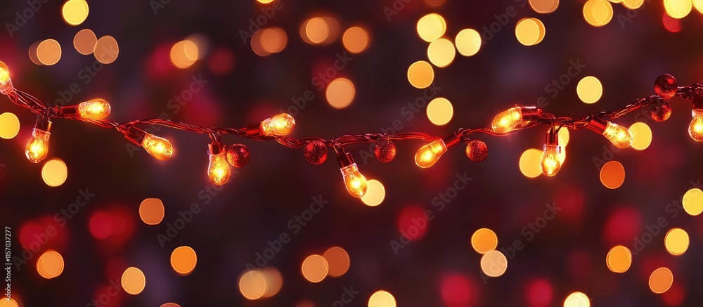 Leinwandbilder bokeh effect of glowing garland lights creating a festive atmosphere with golden illumination for ce