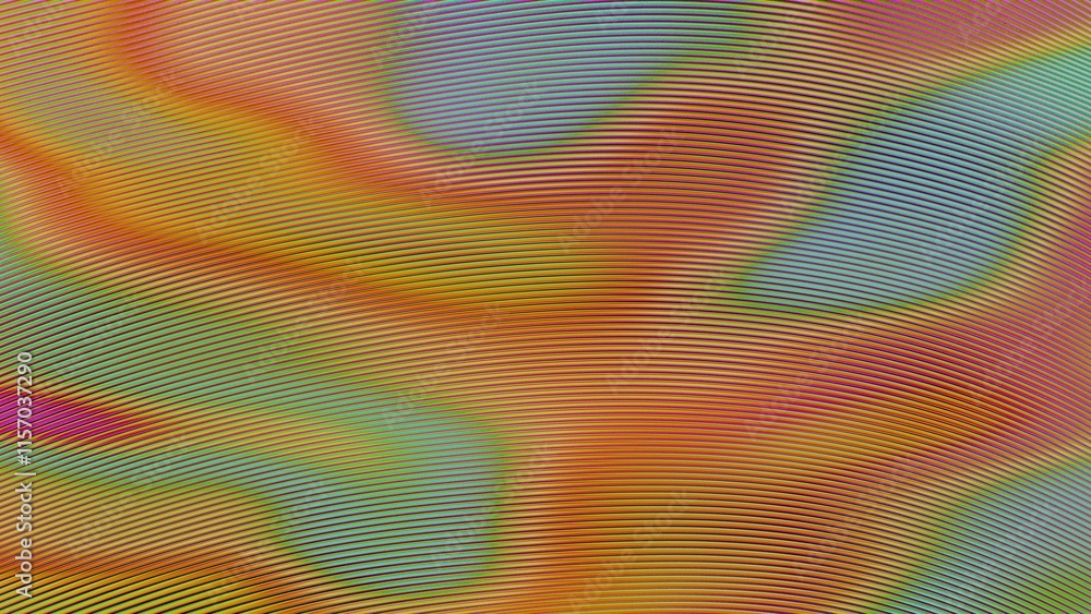 Poster abstract multicolored waves with subtle gradient lines
