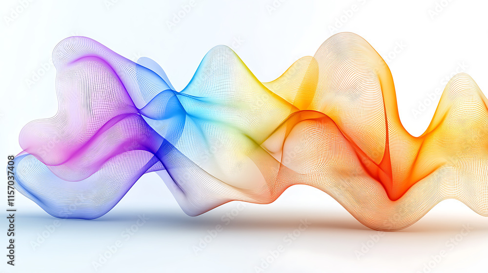Aufkleber dynamic colorful wave patterns digital art abstract design vibrant environment wide angle visual har