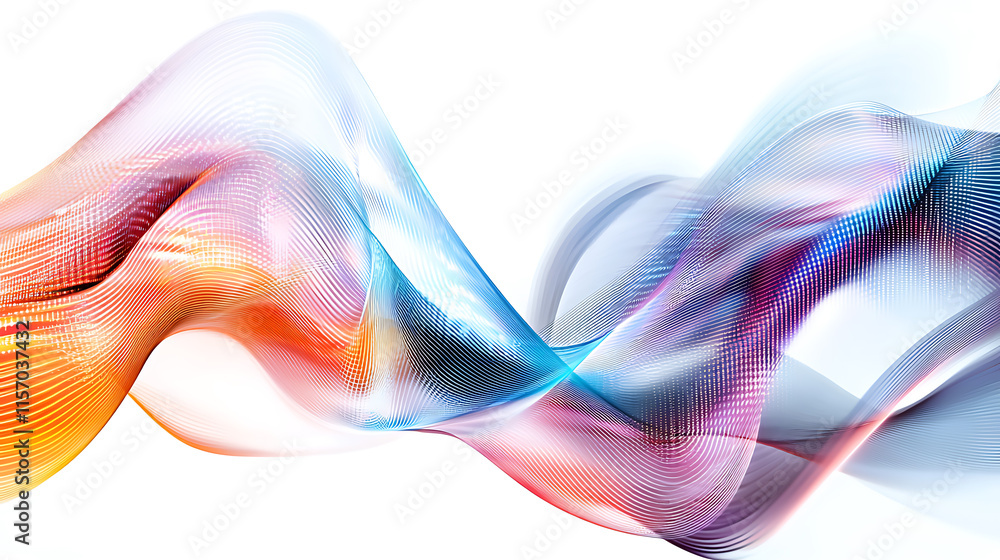 Aufkleber dynamic colorful waves abstract art digital graphics modern design environment creative concept
