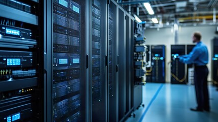 Engineers optimizing energy storage solutions for large-scale renewable energy projects in a vibrant lab