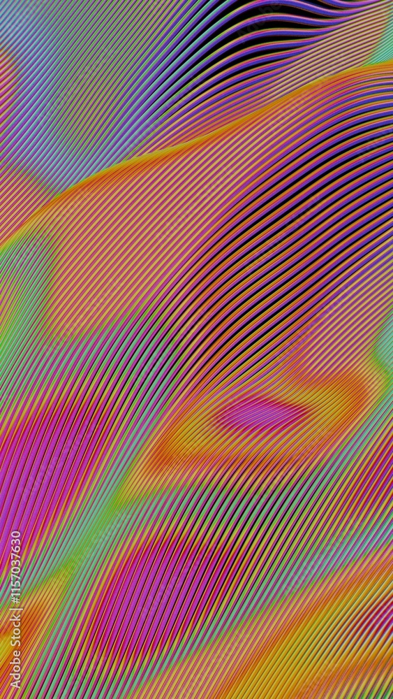 Poster abstract gradient lines with vibrant multicolored waves