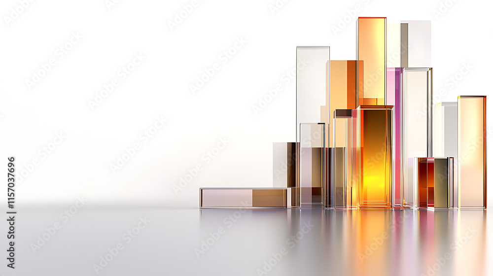 Poster modern glass architecture display contemporary art gallery visual showcase minimalistic environment 