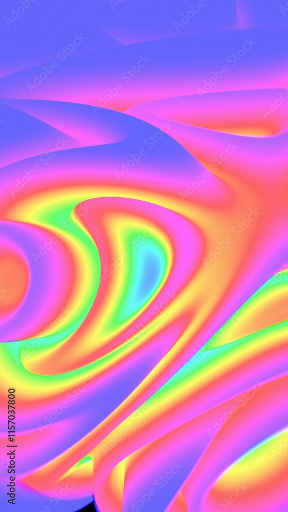 Aufkleber vibrant abstract gradient with soft rainbow curves