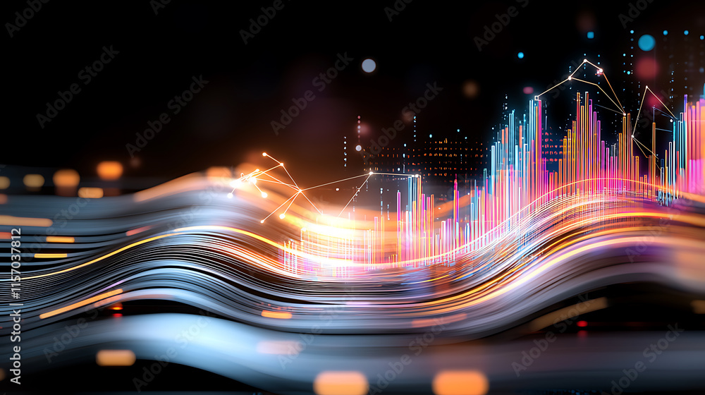 Aufkleber dynamic data visualization trends digital landscape infographic design abstract environment futurist
