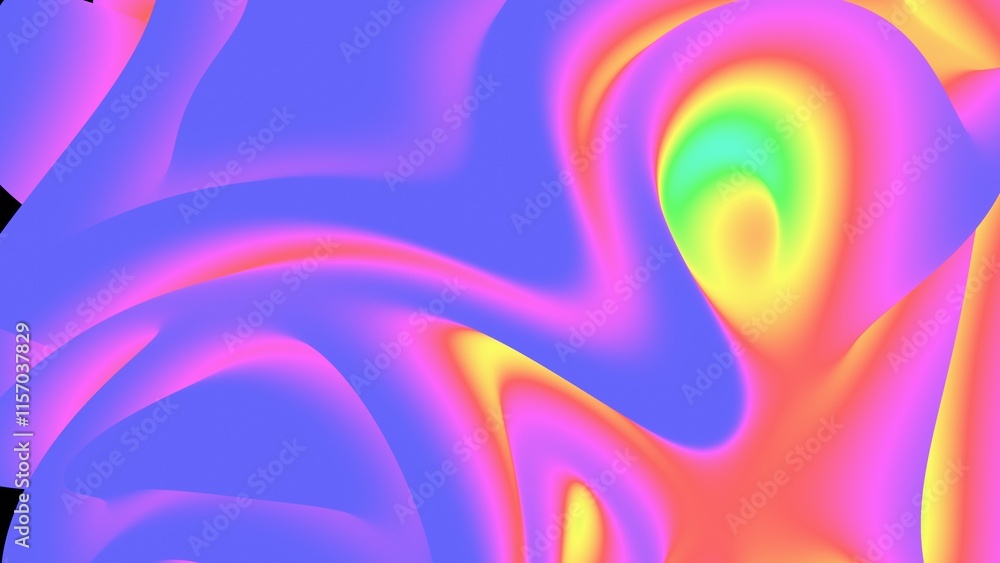 Poster Vibrant Abstract Gradient with Soft Rainbow Curves