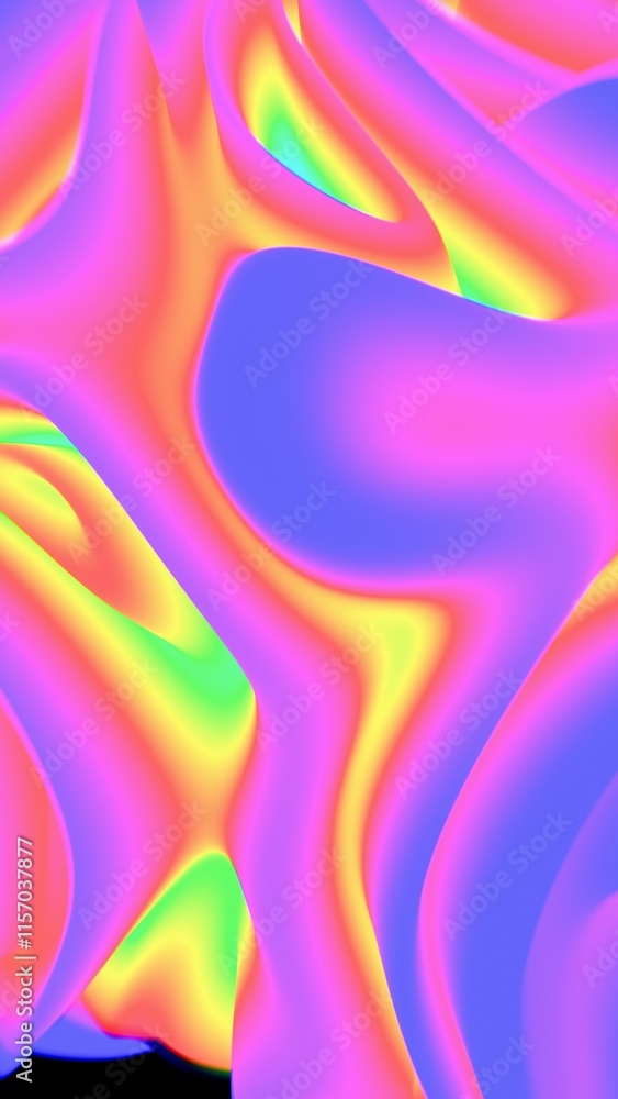 Aufkleber vibrant abstract gradient with soft rainbow curves