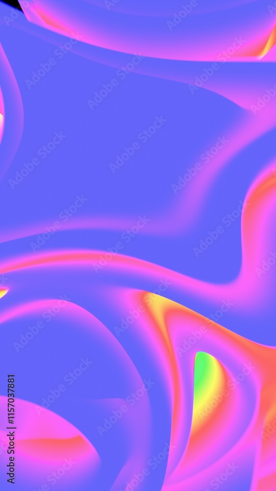 Poster Vibrant Abstract Gradient with Soft Rainbow Curves
