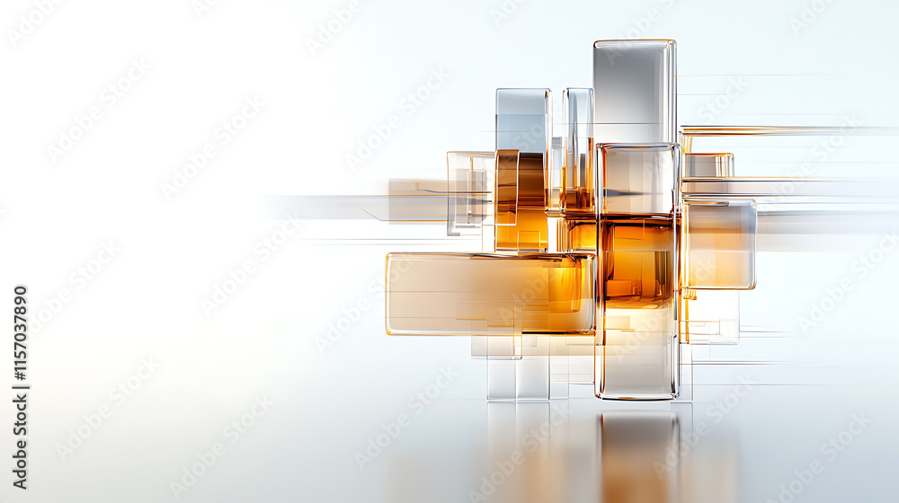 Poster dynamic geometric composition abstract space digital art modern environment aerial view visual conce