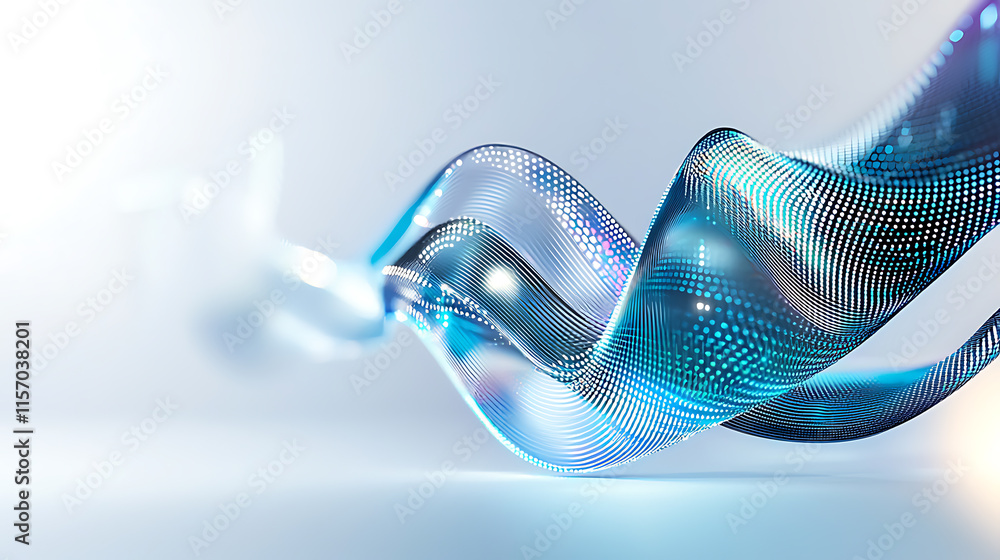 Poster dynamic flow of digital waves abstract visual art studio vibrant color patterns close-up modern tech