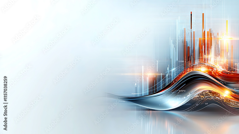 Poster dynamic data visualization digital realm infographic futuristic environment abstract view insightful
