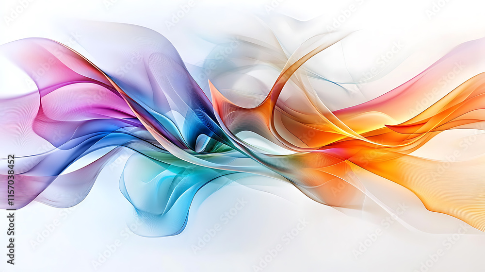 Poster dynamic flowing abstract patterns digital art vibrant colors contemporary style fluid motion visual 