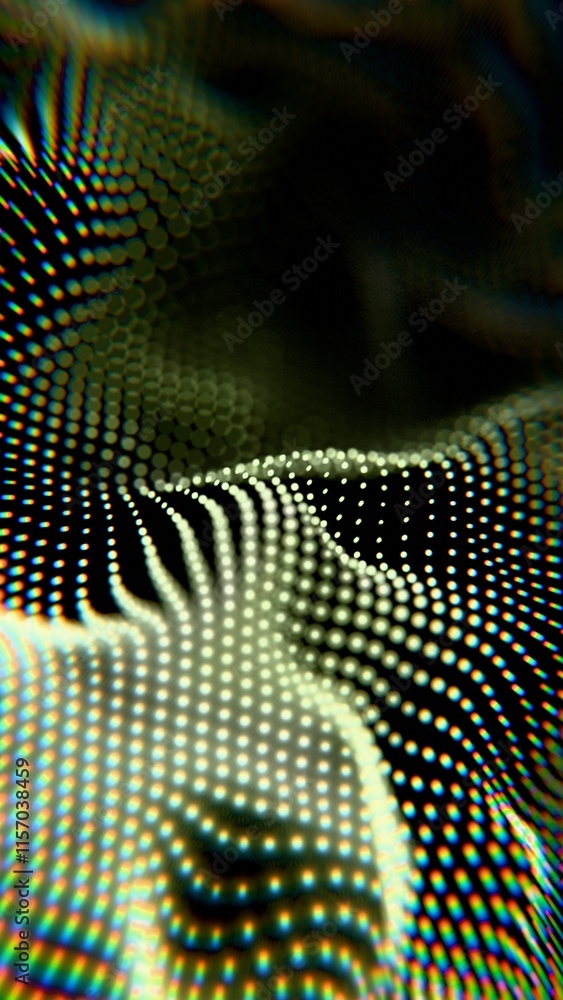 Poster abstract light patterns with dotted wave motion