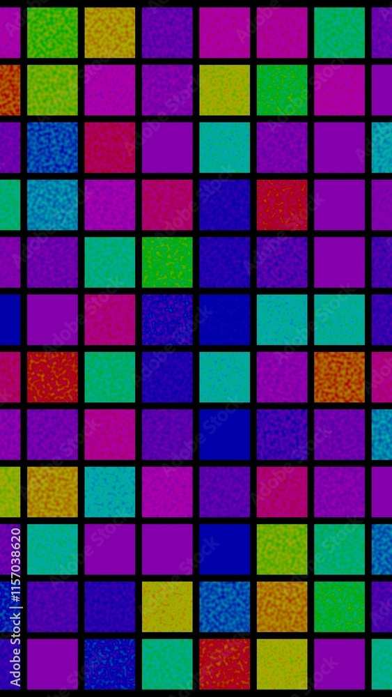 Poster vibrant abstract color grid with textured squares