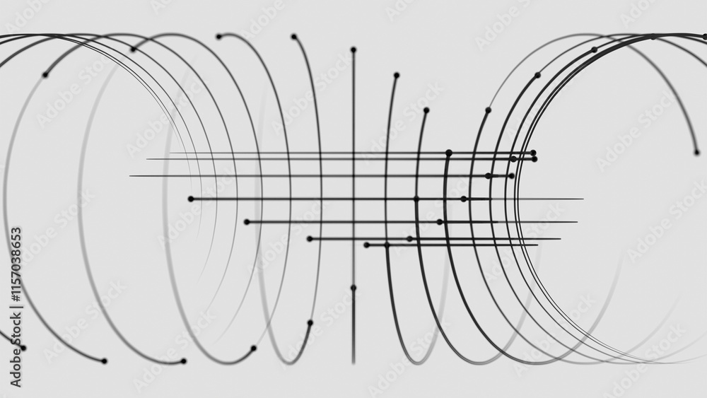 Poster minimalistic abstract wireframe design on white background