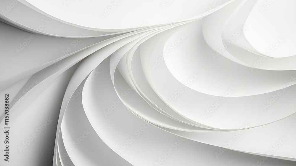 Aufkleber Elegant abstract white paper texture background with smooth curves ideal for presentations and creative design projects.