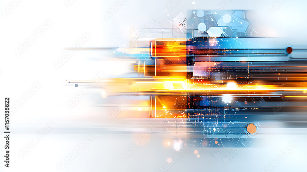 Poster dynamic digital transformation visuals abstract tech background graphic design high-tech environment