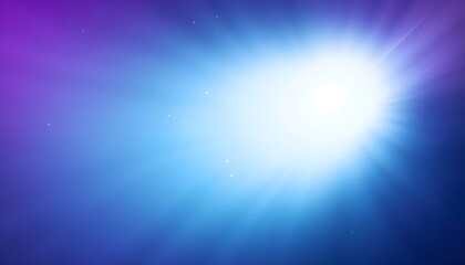 Obraz premium A digital abstract background with a bright white sun in a blue and purple sky with white specks, a gradient from light to dark, and a smooth, soft, and dreamy look.