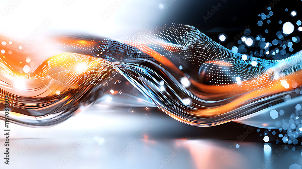 Poster dynamic flow of light waves abstract art digital medium energetic environment artistic viewpoint vis