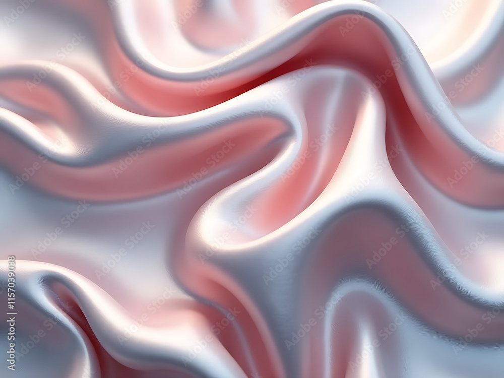 Poster Satin Fabric Waves Gently In The Background, Created By Artificial Intelligence Algorithms Using Advanced Image Generation Techniques And Patterns. 00003
