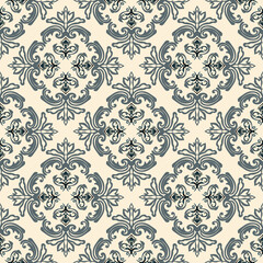 Soft green and cream classic Victorian traditional seamless damask pattern, vector illustration pattern, ethnic pattern, design for wallpaper, fabric, and backdrop.
