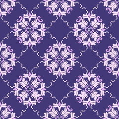Purple classic traditional damask design, seamless pattern, vector illustration. Design for fabric ends and clothing.
Border floral Aztec embroidery border seamless patterns.