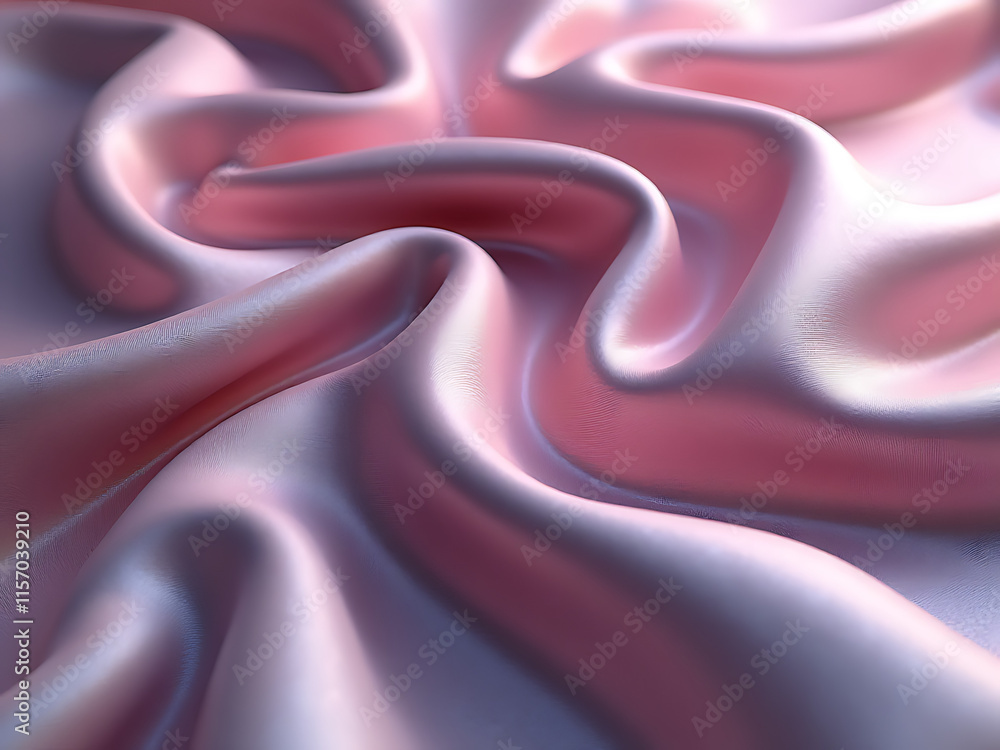 Poster Satin Fabric Waves Gently In The Background, Created By Artificial Intelligence Algorithms Using Advanced Image Generation Techniques And Patterns. 00001