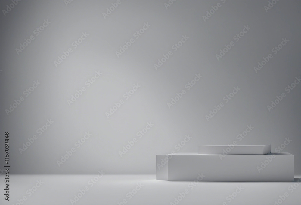 Aufkleber minimalistic abstract gentle light grey background for product presentation with light and shadow