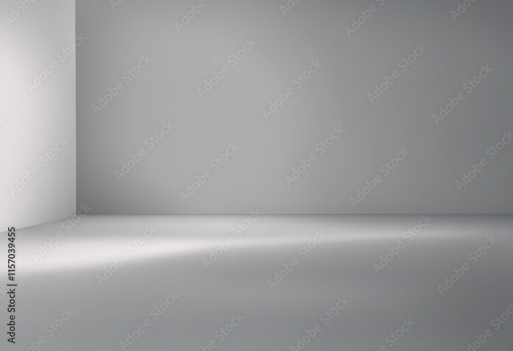 Aufkleber minimalistic abstract gentle light grey background for product presentation with light and shadow