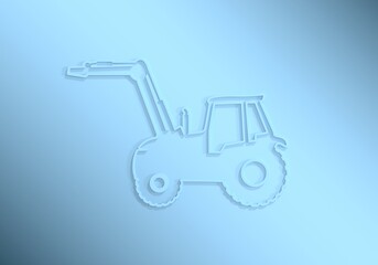 Agricultural machinery. Vehicle for field farm work. Industrial tractor transport icon. 3D render