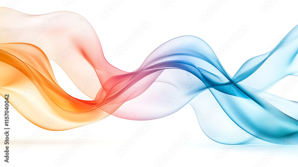 Poster flowing colorful waves abstract art digital creation minimalist style aesthetic design visual harmon