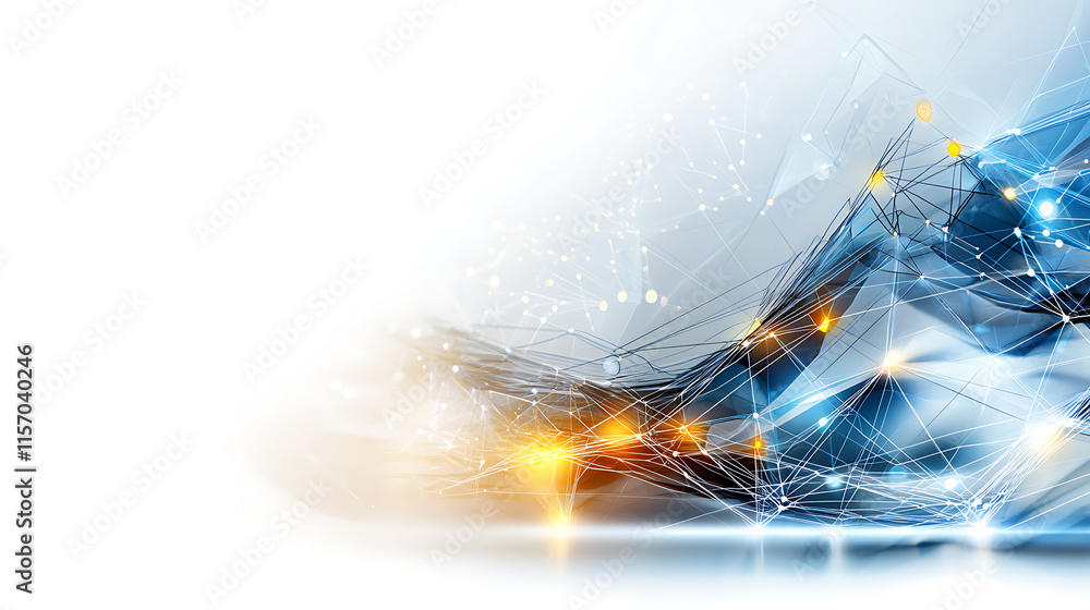 Poster dynamic digital network visualization abstract environment data representation modern aesthetics fut