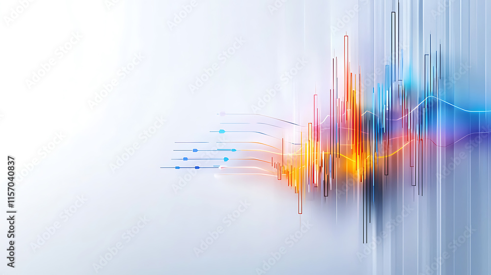 Aufkleber dynamic sound wave visualizations digital art abstract design vibrant colors modern conceptual techn