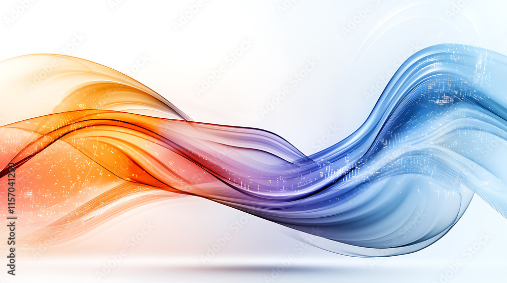 Aufkleber dynamic flow of colorful waves abstract art digital design modern aesthetics eye-level view fluid mo