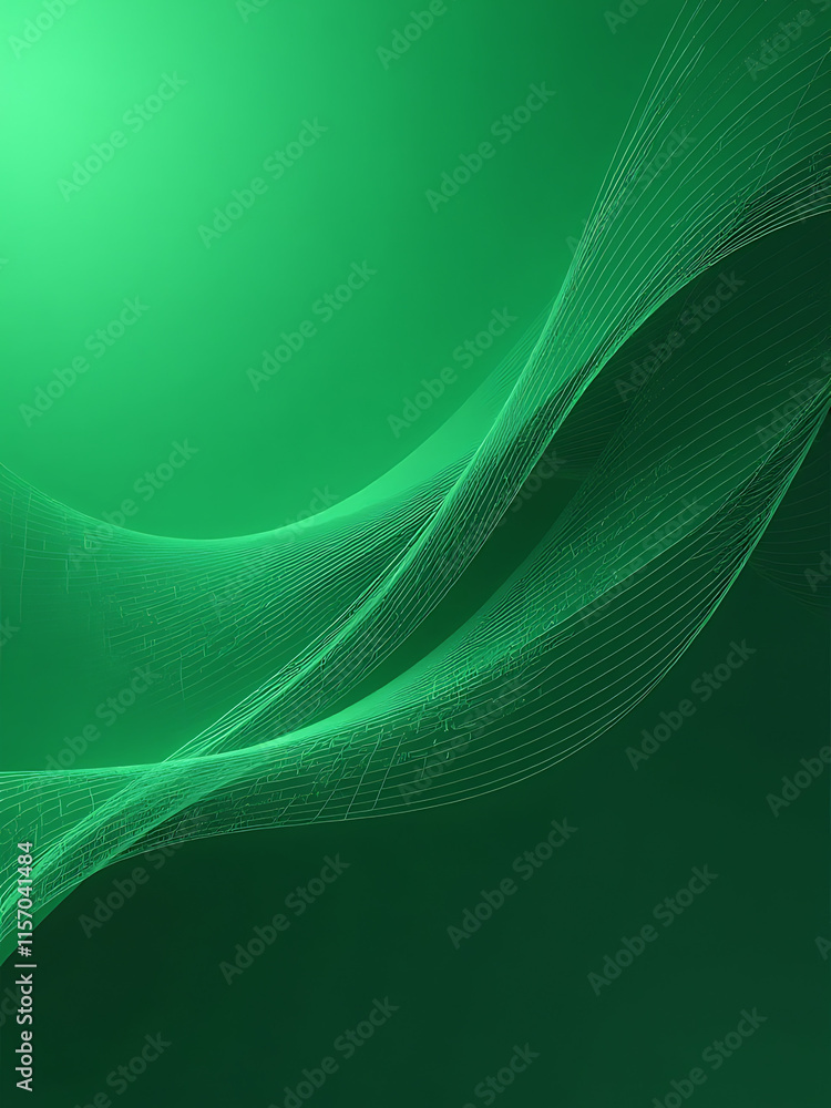 Aufkleber S Graphic Designs With Abstract Lines On A Green Smooth Background Through Its Generative Capabilities And Algorithms Applied. 00001
