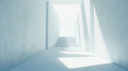 Obraz premium Modern corridor with soft light and clean lines.