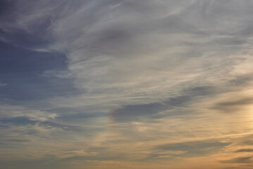 A sunset. Heaven, orange sky Sun rays Wallpaper