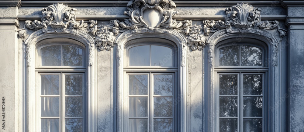 Poster timeless vintage window with intricate architectural details reflecting elegance and historical char