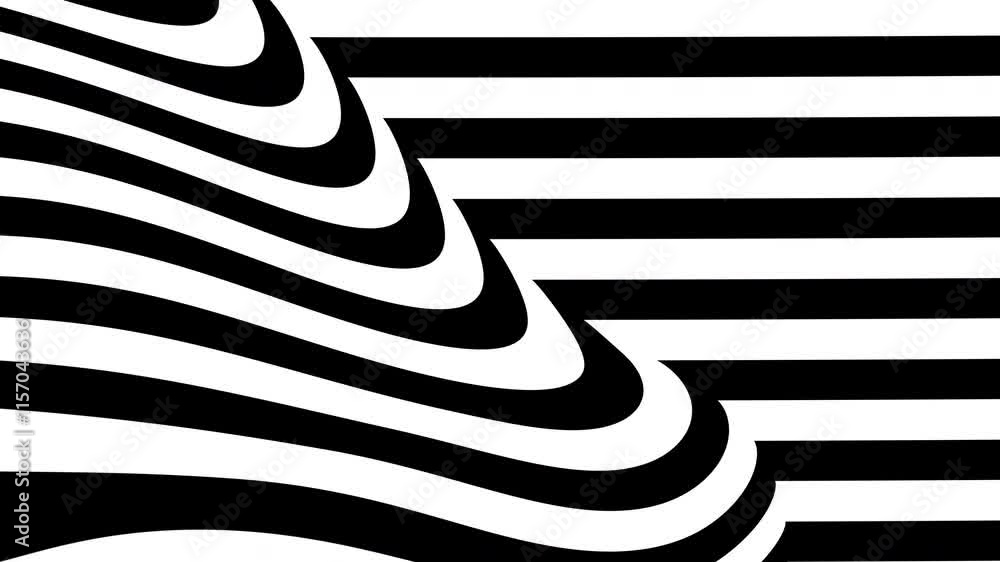 Leinwandbilder 3d render with abstract simple white and black striped background. loop 4k futuristic background