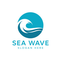 Obraz premium Wave logo vector