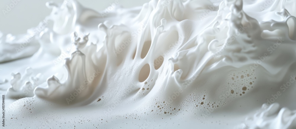 Poster high-speed capture of intricate white foam details in ocean waves showcasing dynamic textures and mo