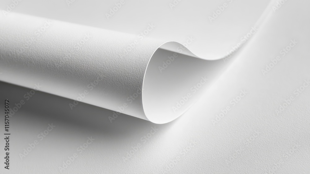 Poster textured white paper background with curled edge ideal for showcasing content or creative designs in