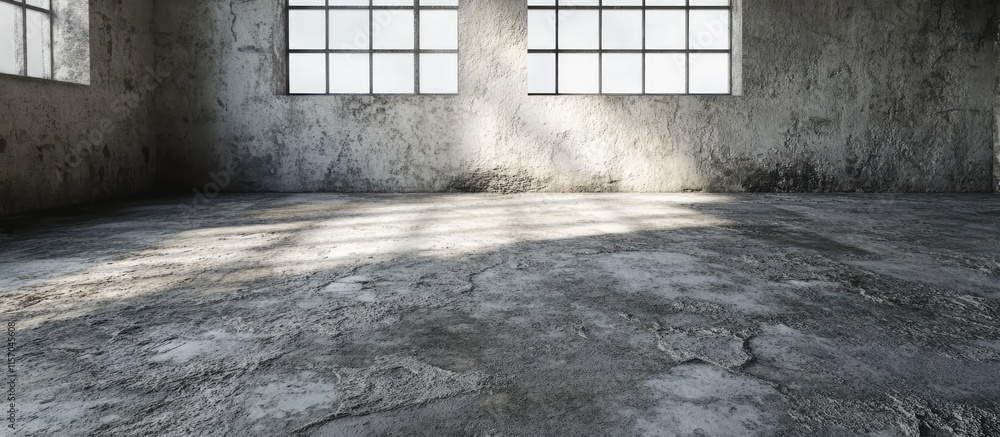 Aufkleber Weathered cement floor with textured imperfections offering a versatile backdrop for artistic and design projects in various settings