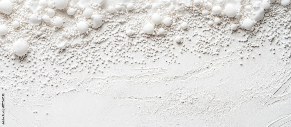 Fototapete White sprinkles on a smooth white surface creating a minimalistic and festive backdrop for various celebrations and events